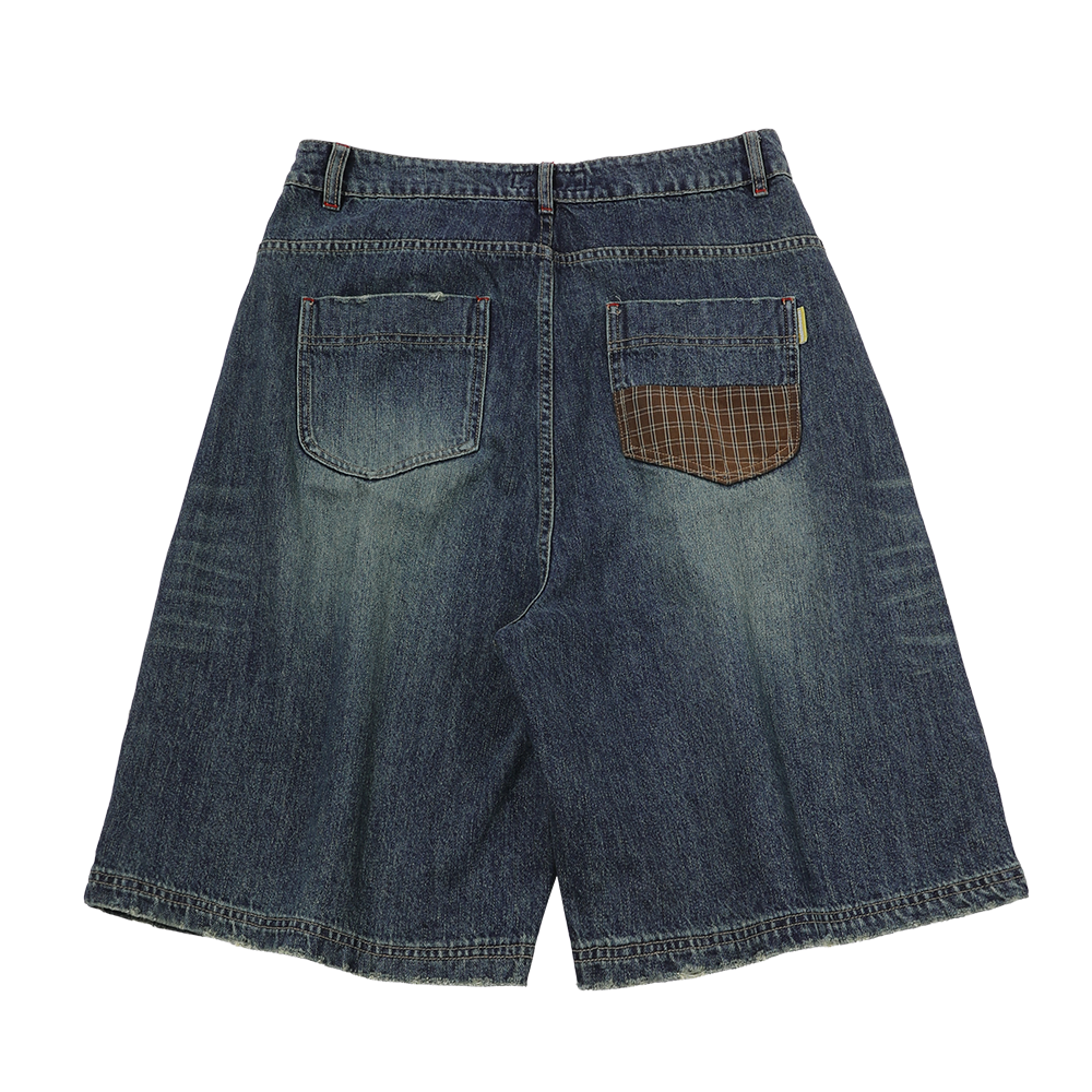 메인부스 리페어드 데님 쇼츠 블루(MAINBOOTH Repaired Denim Shorts BLUE) - 2