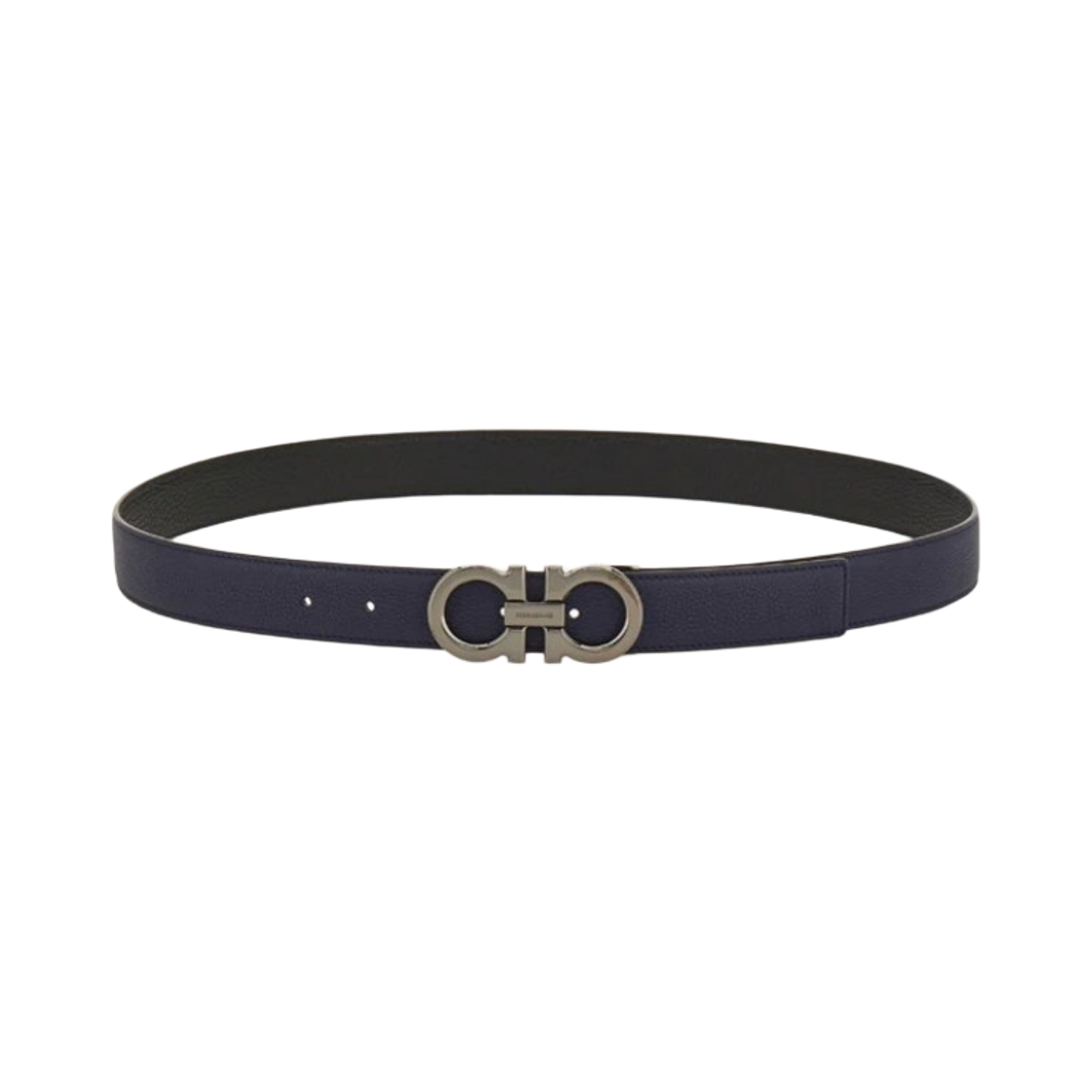 670428-790557 Ferragamo Reversible Adjustable Gancini Belt Dark Blue Navy Black