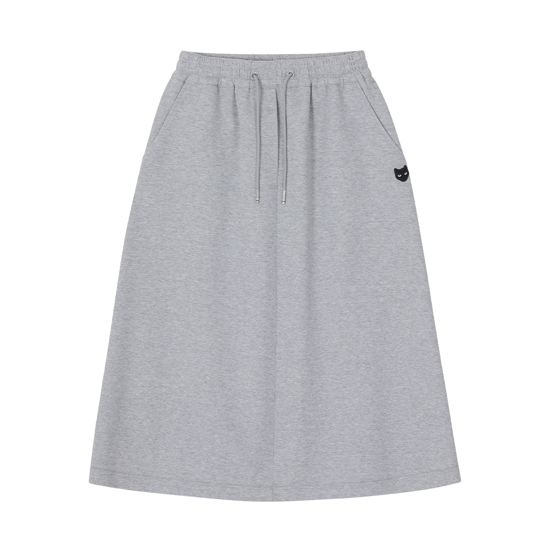 (W) 송지오 지제로 팬서 롱 플레어 저지 스커트 멜란지 그레이((W) SONGZIO ZZERO Panther Long Flare Jersey Skirt Melange Grey) - 1