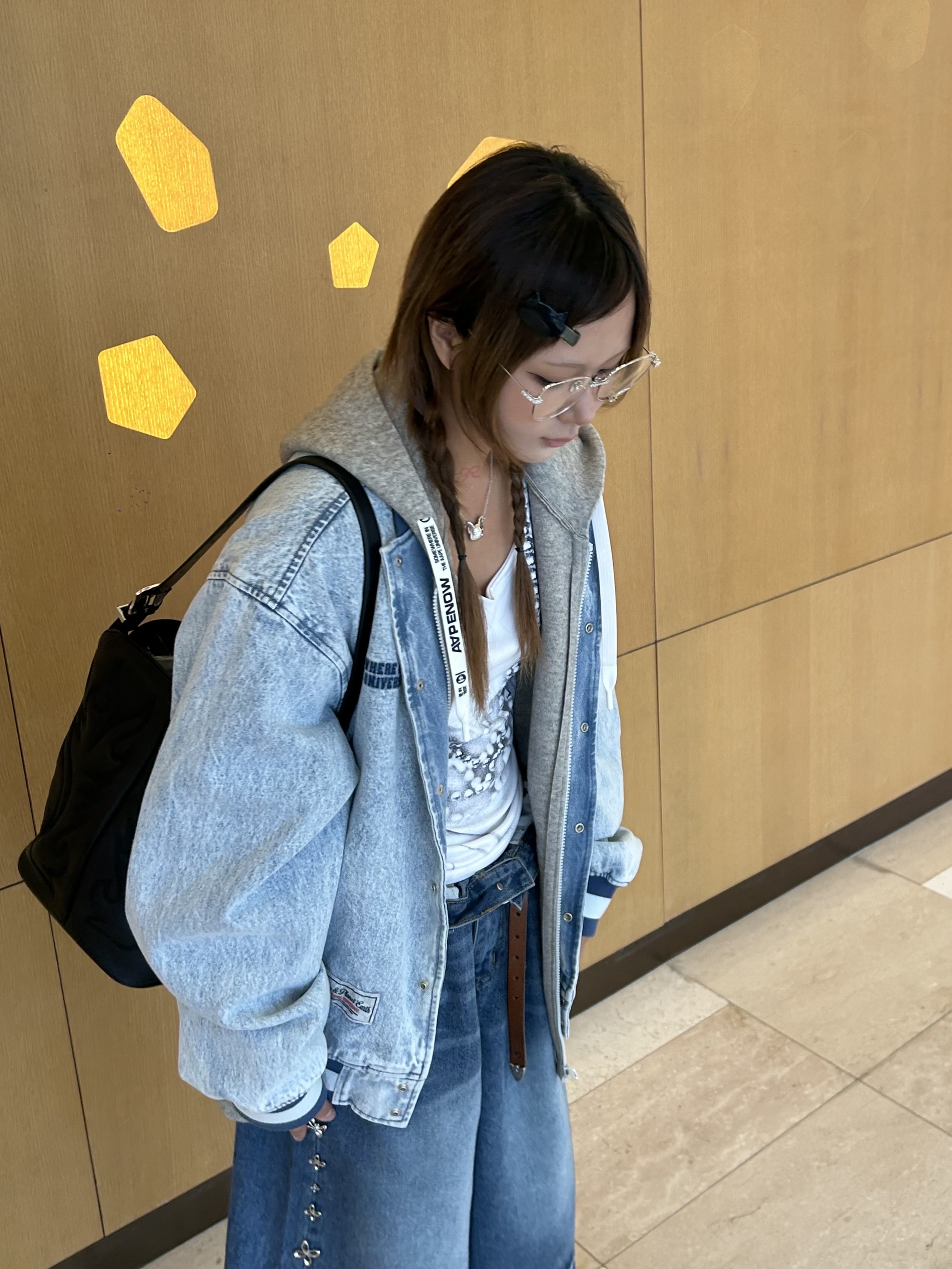 AAPE Now Knit Heather White - 25FW 착용 스타일 - 4