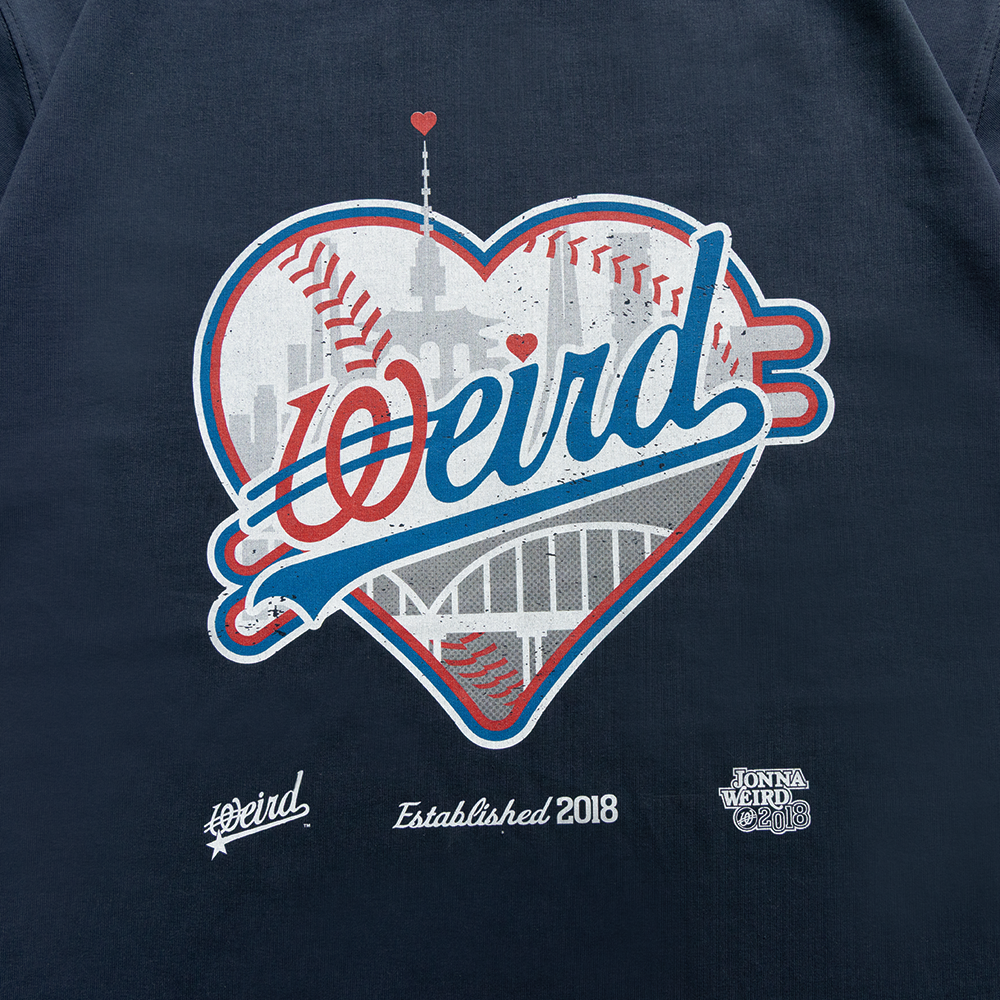 위얼드월드 하트 타워 티셔츠 네이비(Weird World Heart Tower T-shirt Navy) - 3