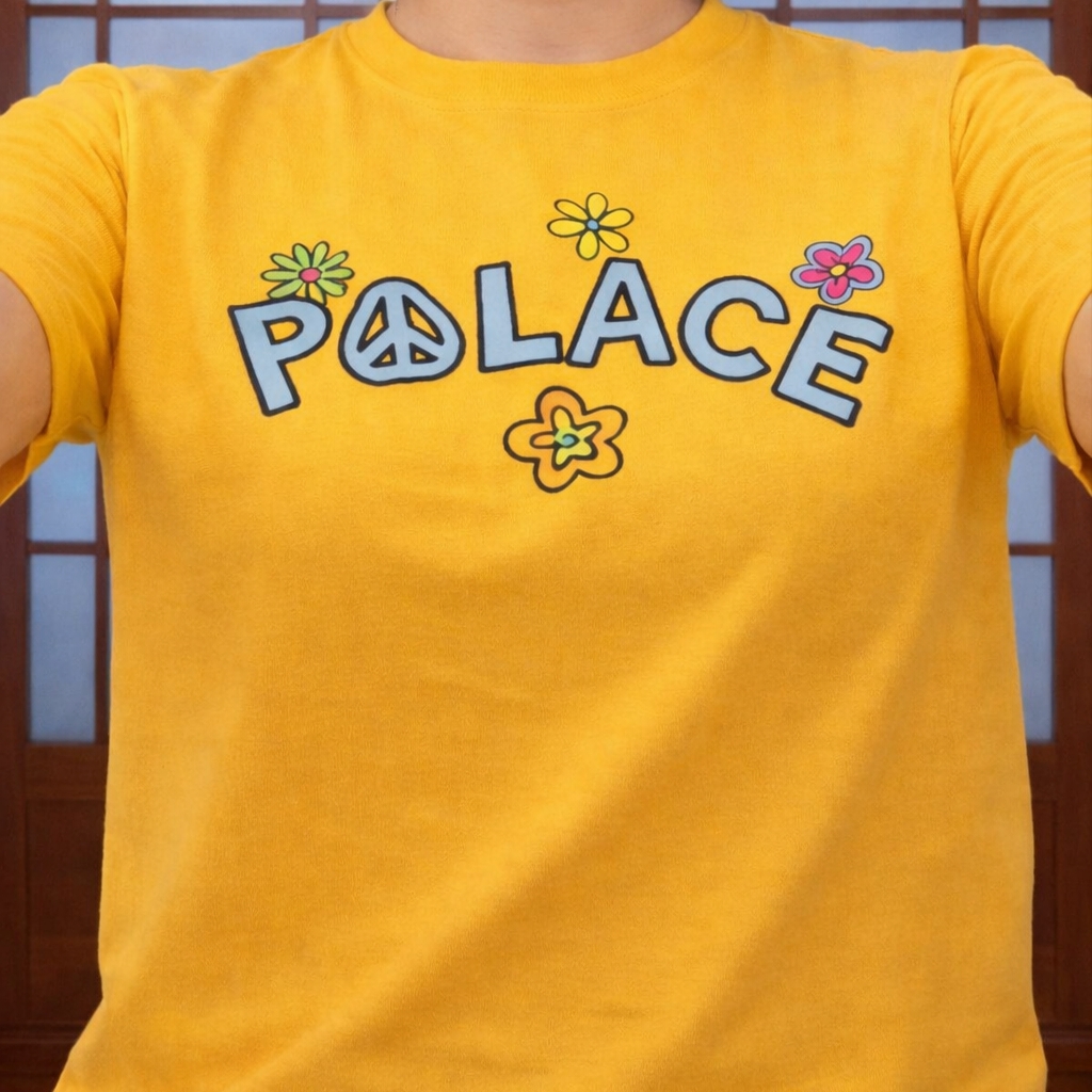 Palace Me Myself And Tri T-Shirt Sunny Yellow - 26SS 착용 스타일 - 1