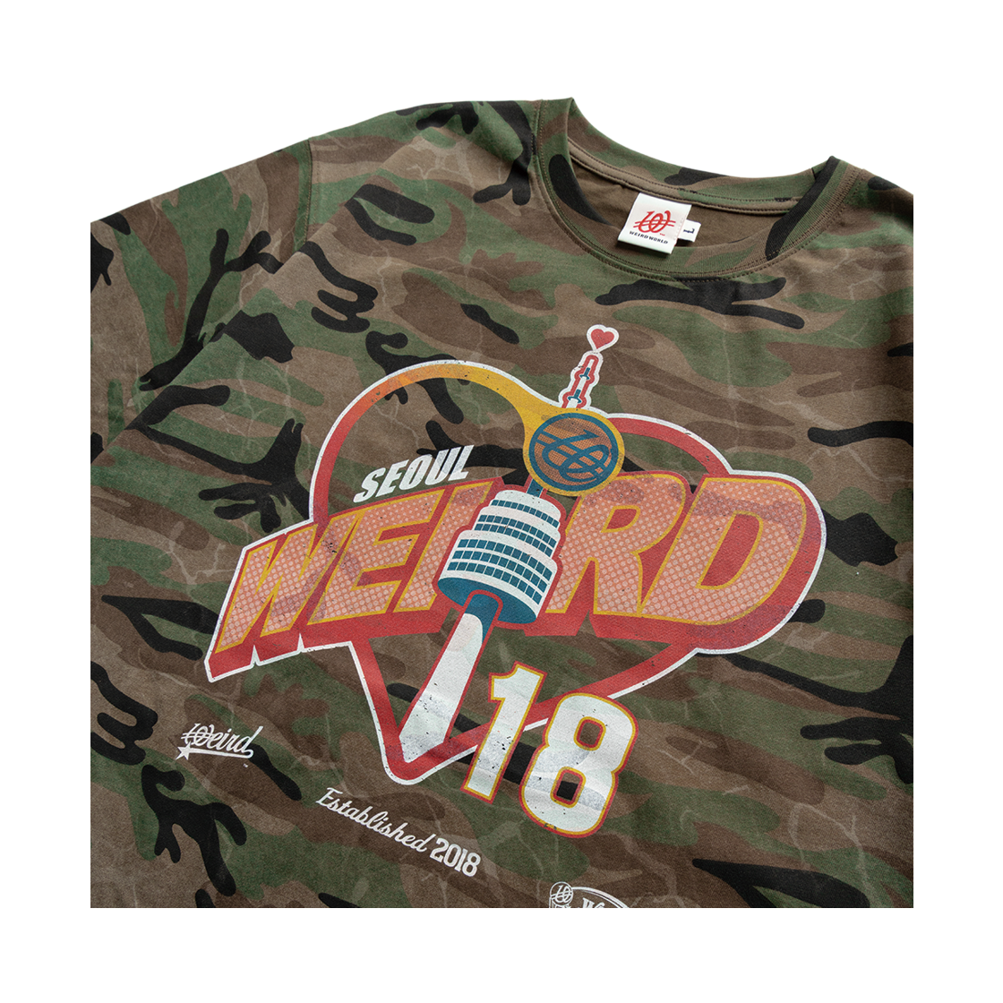 위얼드월드 하트 타워 카모플라쥬 티셔츠(Weird World Heart Tower Camouflage T-shirt) - 3