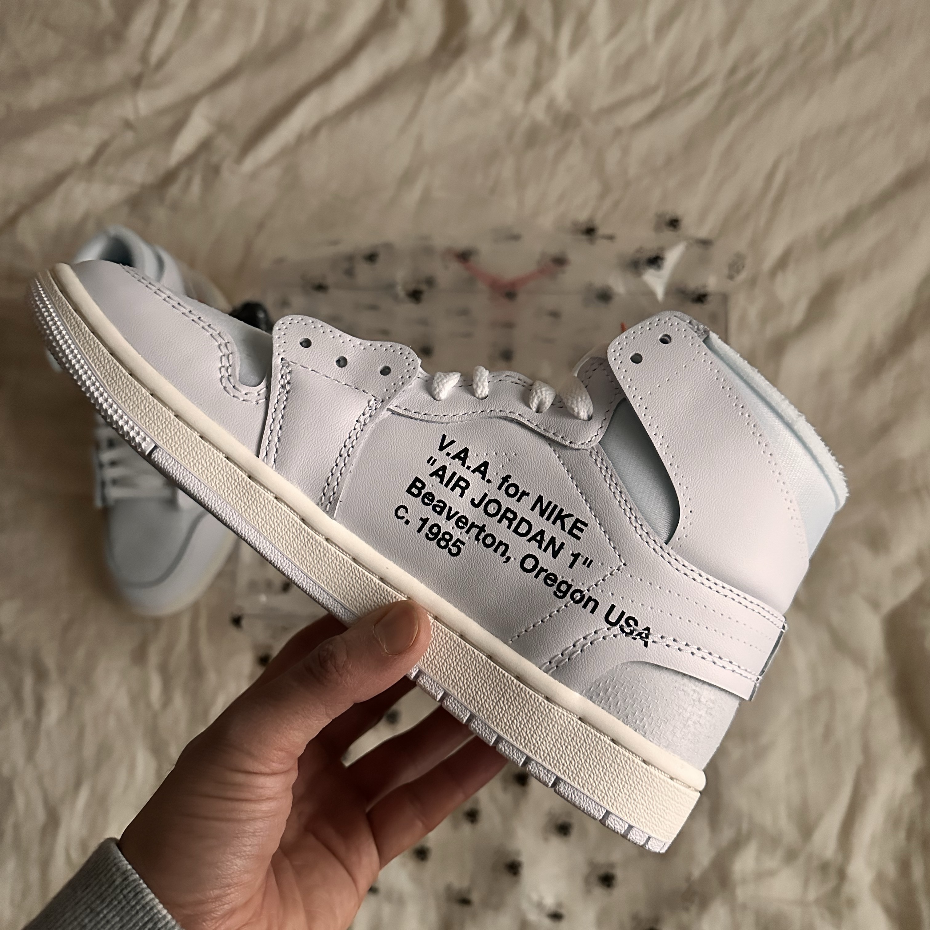 Jordan 1 x Virgil Abloh Archive Retro High Alaska White 착용 스타일 - 10