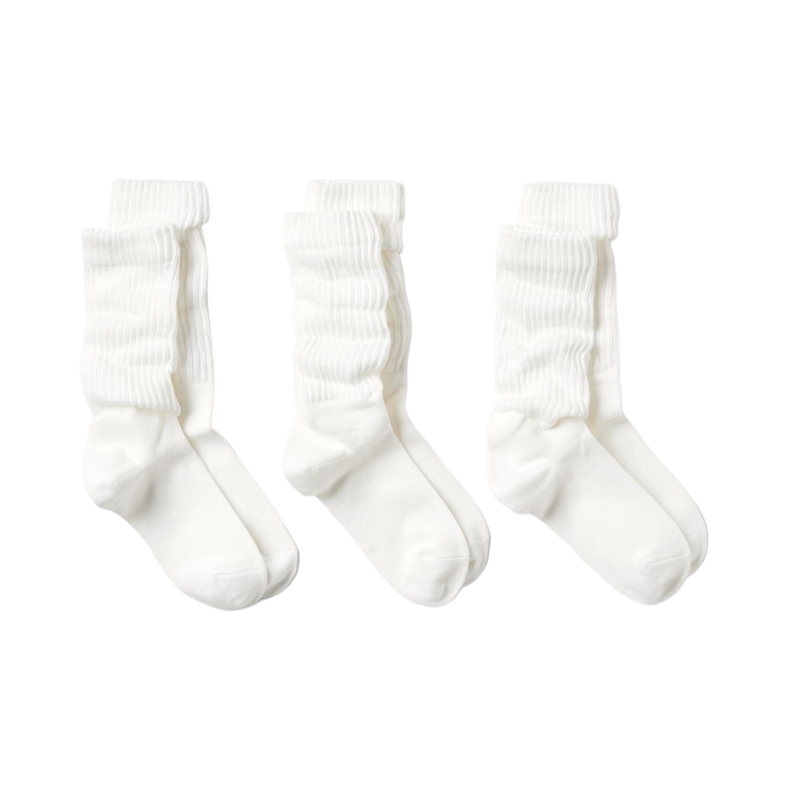 477074-00 (W) Uniqlo Loose Socks White (3 Pack)