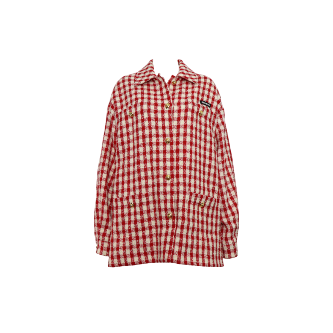 ITG4LTHQF2JD Miu Miu ML888 Boucle Check Tweed Women Jacket