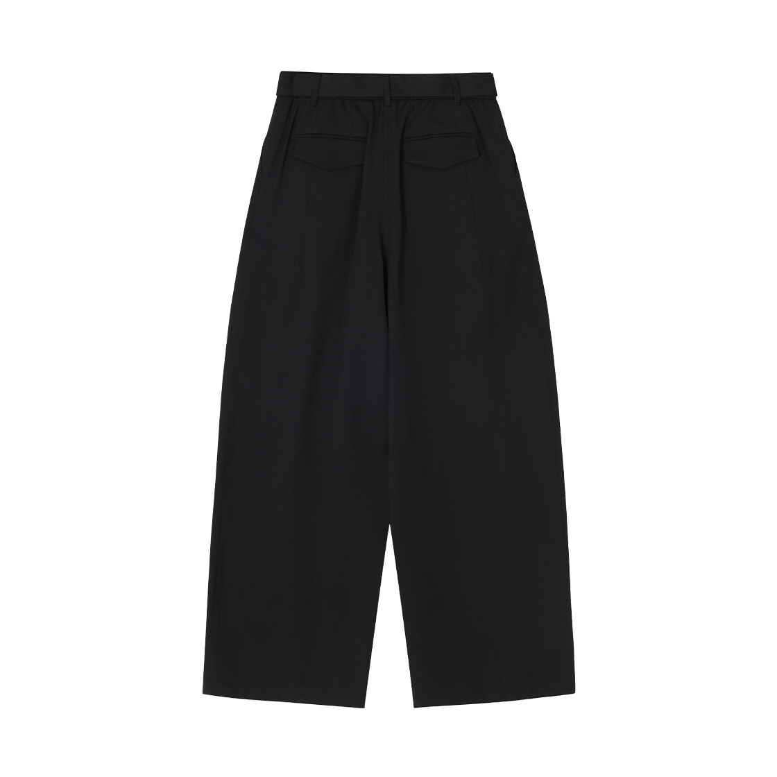 (W) 송지오 크로스 폴드 커브 팬츠 블랙((W) SONGZIO Cross Fold Curved Pants Black) - 2