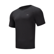 DECATHLON Men's Running Short-Sleeved T-Shirt Run Dry Cooling 500 Smoke Black