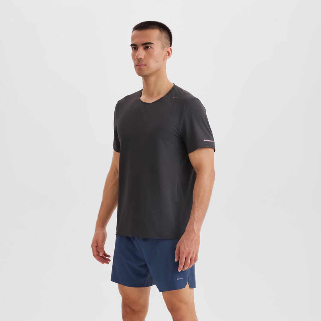 데카트론 남성 러닝 자외선 차단 반팔 티 런 드라이 500 카본 그레이(DECATHLON Men's Running UV Protection Short-Sleeved T-Shirt Run Dry 500 Carbon Grey) - 3