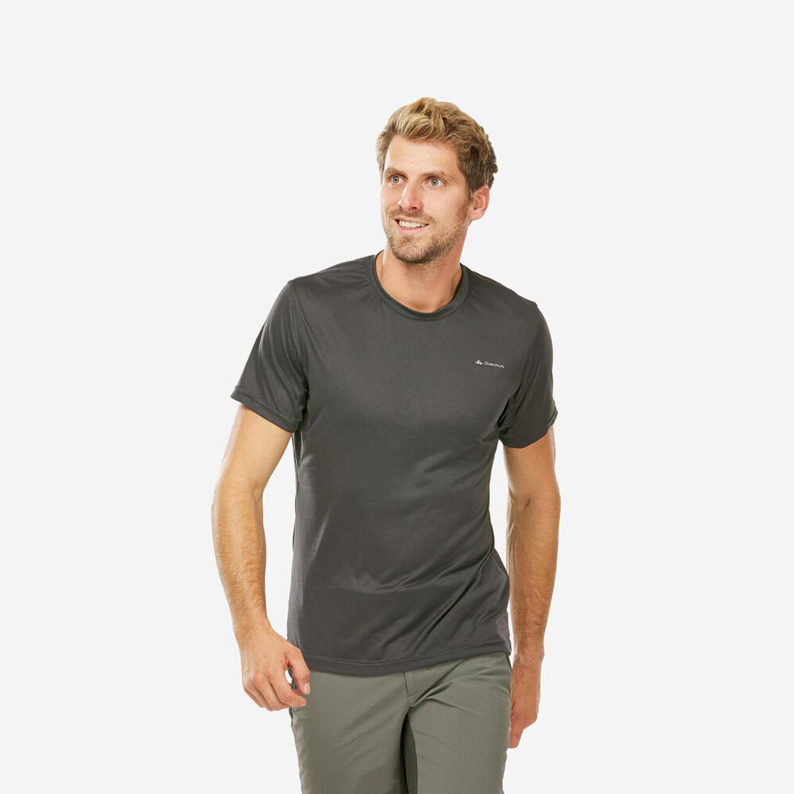 데카트론 남성 등산 반팔 티 MH100 카본 그레이(DECATHLON Men's Hiking Short-Sleeved T-Shirt MH100 Carbon Grey) - 3