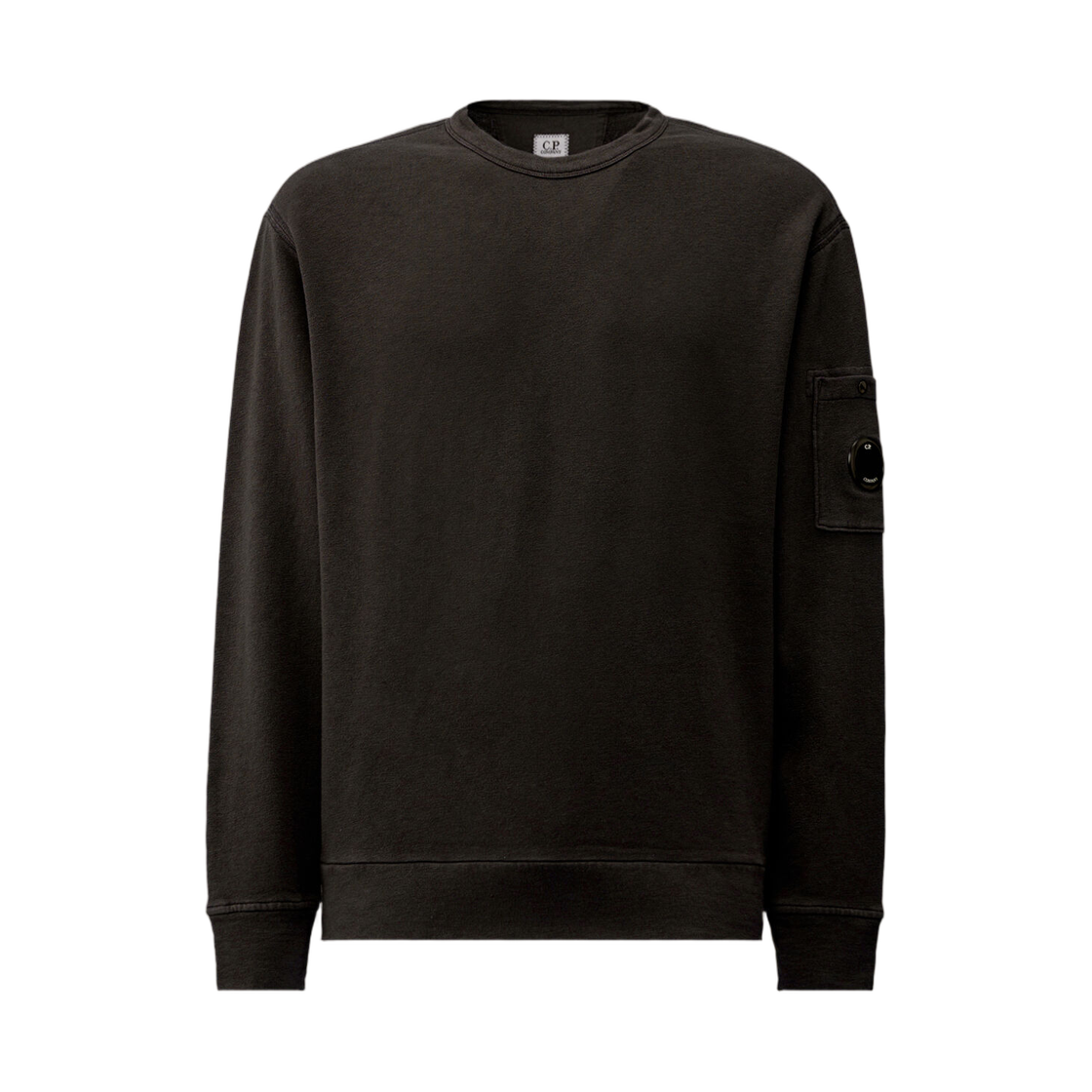 C.P. 컴퍼니 말파일 플리스 렌즈 크루넥 스웨트셔츠 블랙 - 26SS(C.P. Company Malfile Fleece Lens Crewneck Sweatshirt Black - 26SS)