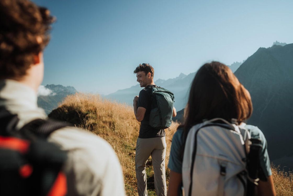 데카트론 남성 등산 반팔 티 MH100 카본 그레이(DECATHLON Men's Hiking Short-Sleeved T-Shirt MH100 Carbon Grey) - 6