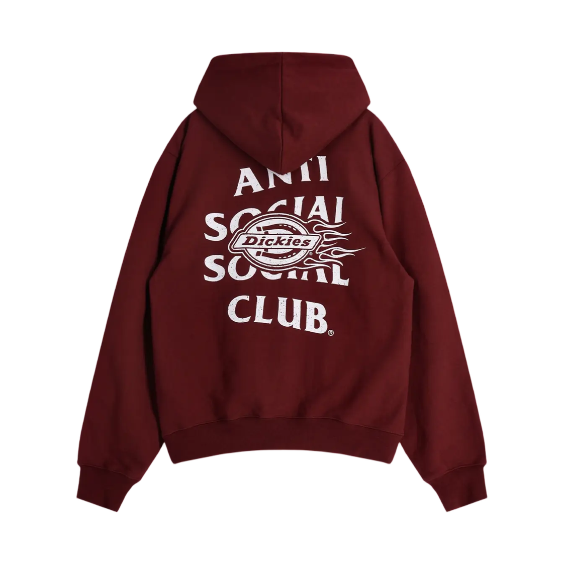 안티 소셜 소셜 클럽 x 디키즈 플레임 후드 버건디