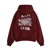 Anti Social Social Club x Dickies Flame Hoodie Burgundy