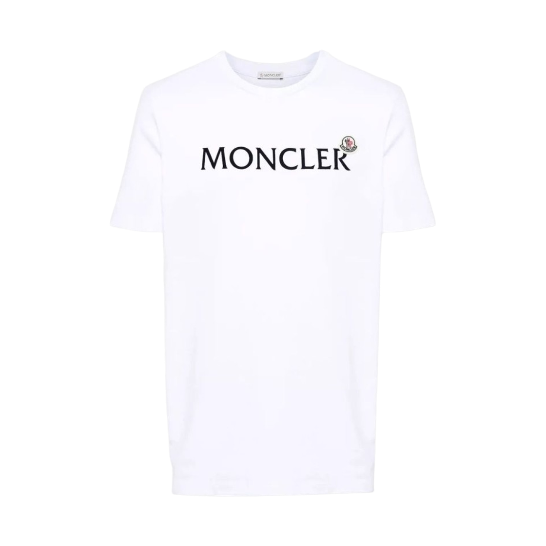 L1-091-8C00067-8390T-001 Moncler Flocked Logo Cotton T-Shirt White - 26SS