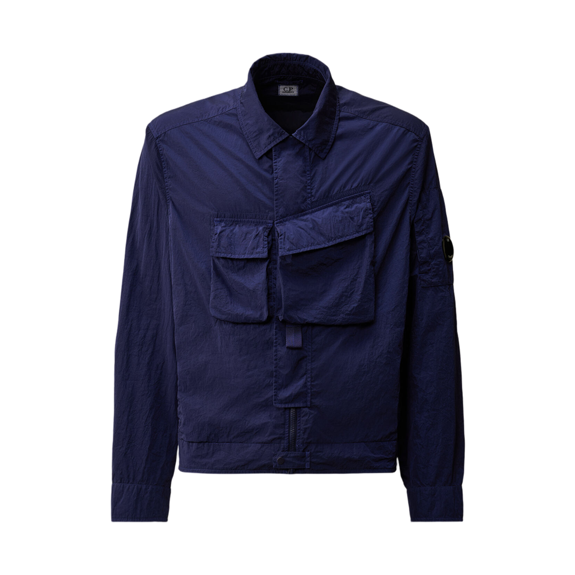 20CMOS059A110535G878 C.P. Company Heavy Chrome-R Zipped Lens Overshirt Blueprint - 26SS