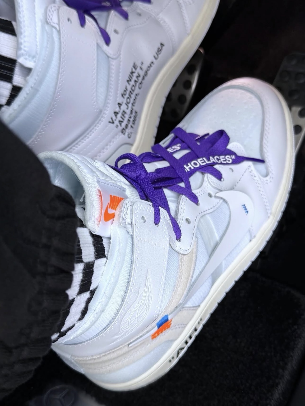 Jordan 1 x Virgil Abloh Archive Retro High Alaska White 착용 스타일 - 2