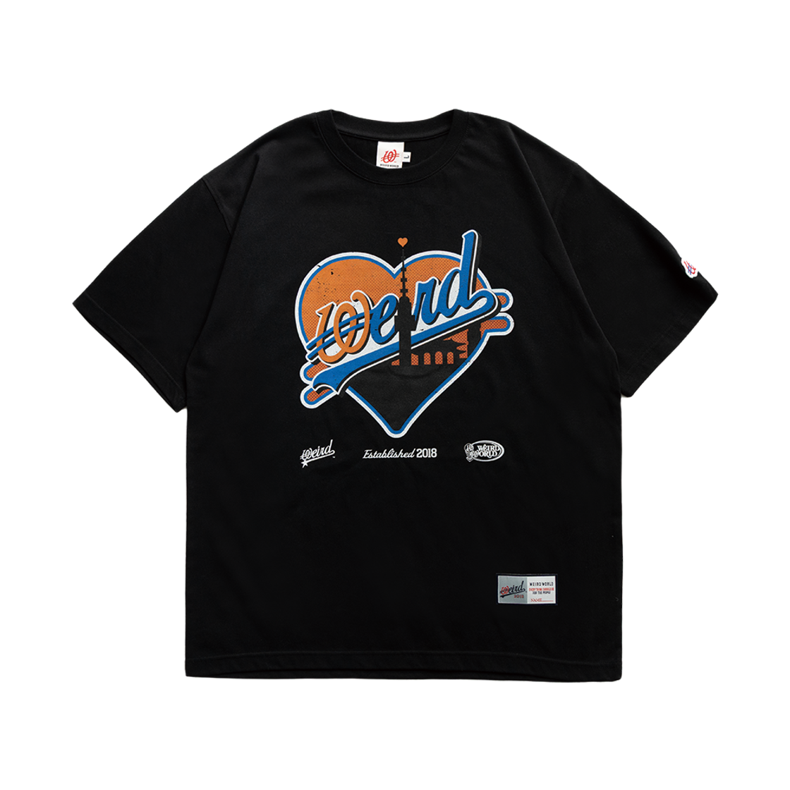 위얼드월드 하트 타워 티셔츠 블랙(Weird World Heart Tower T-shirt Black)