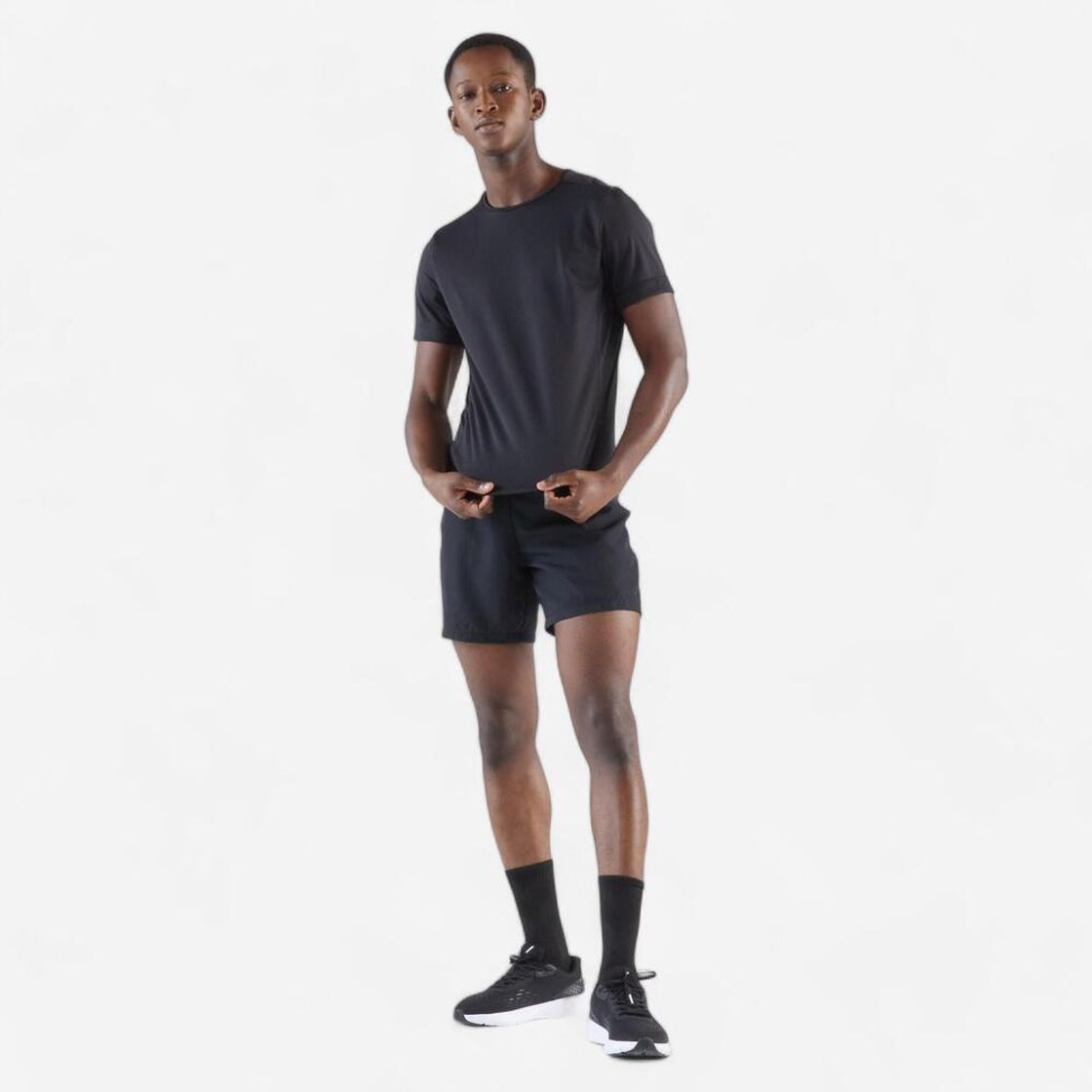 데카트론 남성 러닝 반팔 티 런 드라이 100 스모크 블랙(DECATHLON Men's Running Short-Sleeved T-Shirt Run Dry 100 Smoke Black) - 7