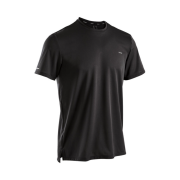 DECATHLON Men's Running Short-Sleeved T-Shirt Run Dry 500 Smoke Black
