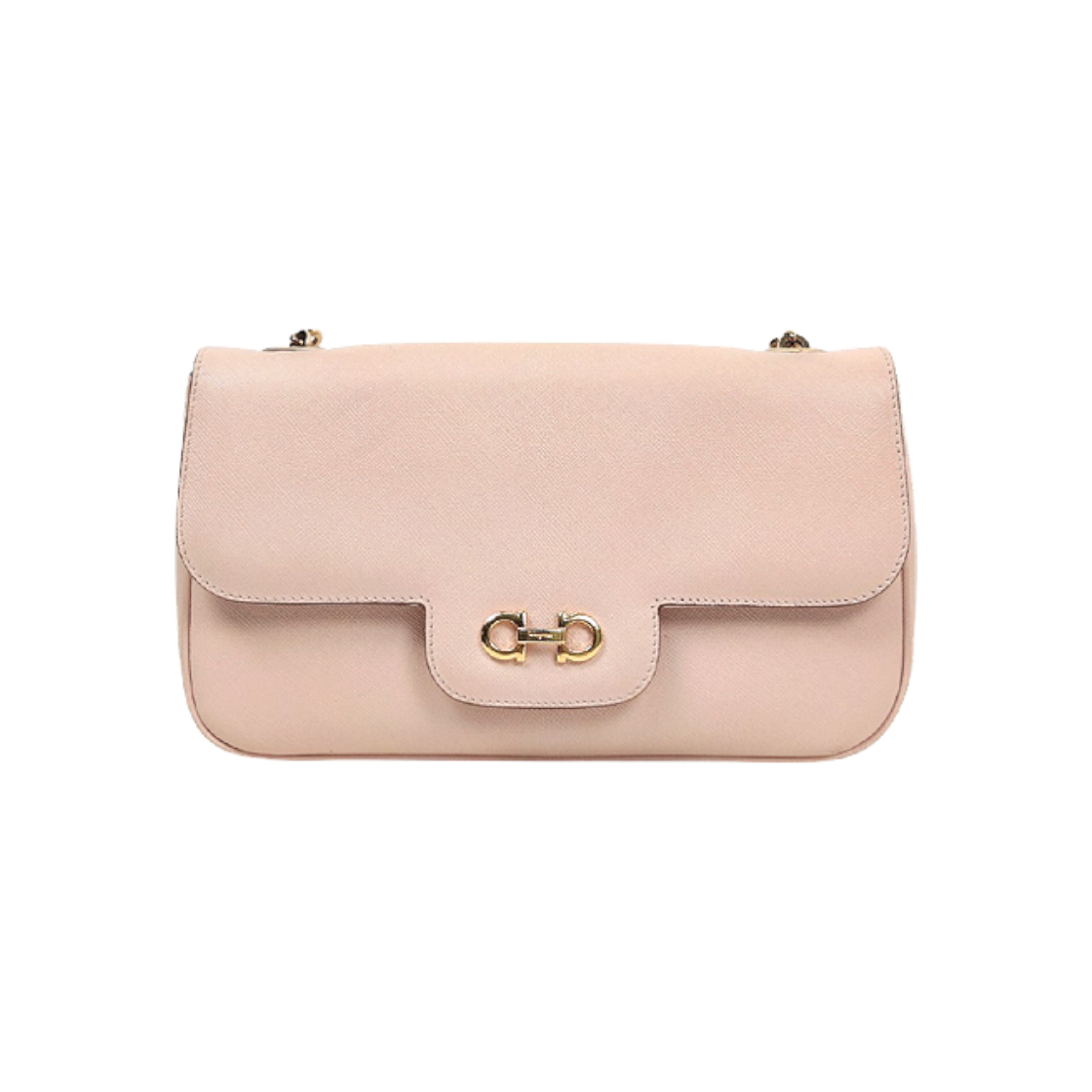페라가모 라이트핑크 더블 간치니 체인 숄더백 C-A52110(Salvatore Ferragamo Light Pink Double Gancini Chain Shoulder Bag C-A52110) - 1
