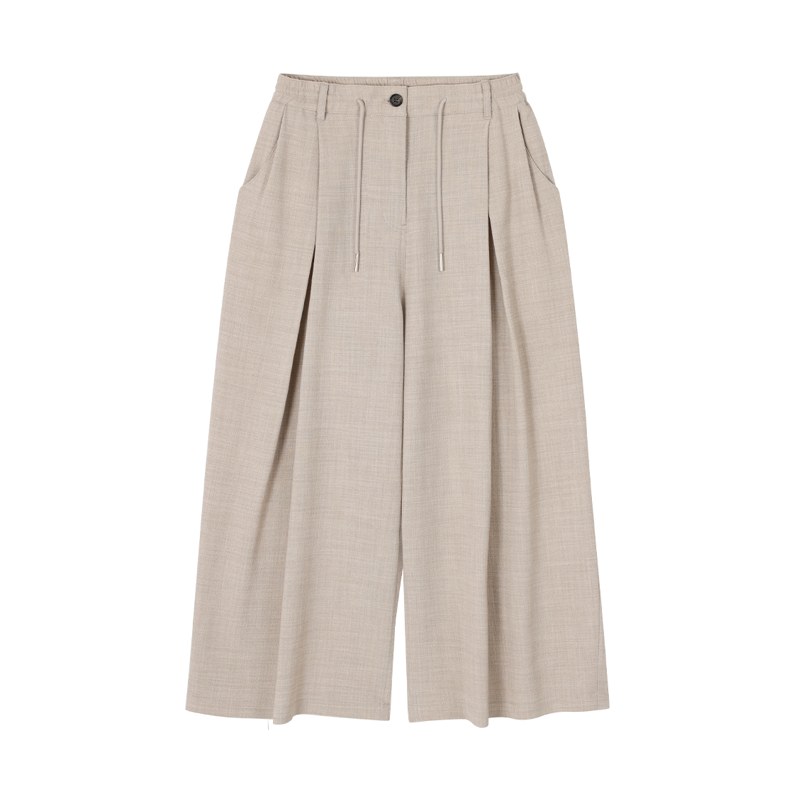 WI3PT303BE (W) SONGZIO Crop Wide Linen Pants Beige