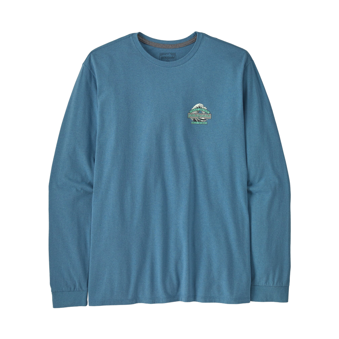 37876 Patagonia Long Sleeved Great Waves Responsibili T-Shirt Shore Blue