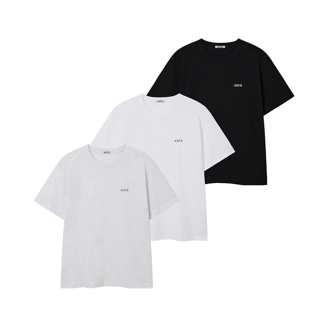 [3PACK] 세터 에센셜 반팔 티셔츠([3PACK] SATUR Essential T-Shirt) - 1
