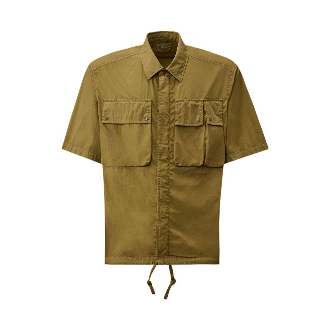 C.P. 컴퍼니 50 필리 숏슬리브 집 셔츠 드라이드 허브 그린 - 26SS(C.P. Company 50 Fili Short Sleeve Zip Shirt Dried Herb Green - 26SS) - 1