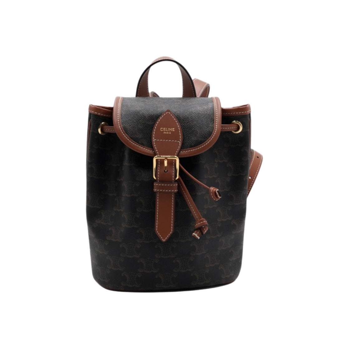 셀린느 197662CAS.04LU 트리옹프 캔버스 탠 미니 폴코백팩 여성 백팩aa62481(Celine Triomphe Canvas Tan Mini Polka Dot Backpack) - 1