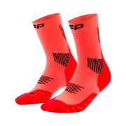 (W) CEP Core Run Socks Mid Cut Neon Coral