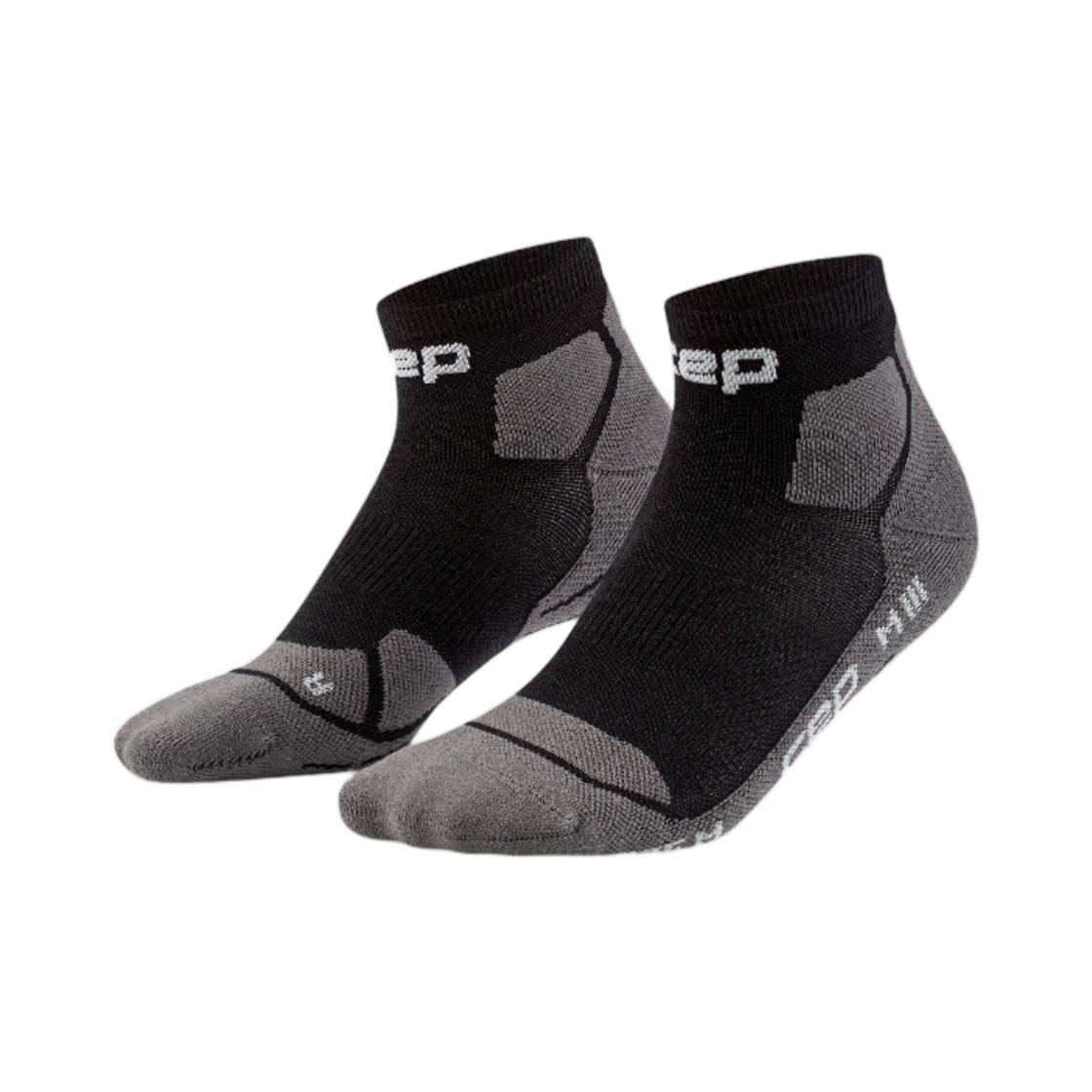 CEP 하이킹 라이트 쿠션 컴프레션 삭스 로우 컷 블랙 그레이(CEP Hiking Light Cushion Compression Socks Low Cut Black Grey) - 1