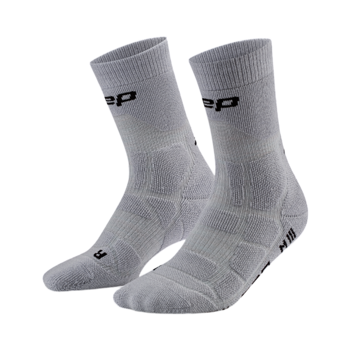 CEP 하이킹 맥스 쿠션 컴프레션 삭스 미드 컷 그레이(CEP Hiking Max Cushion Compression Socks Mid Cut Grey) - 1