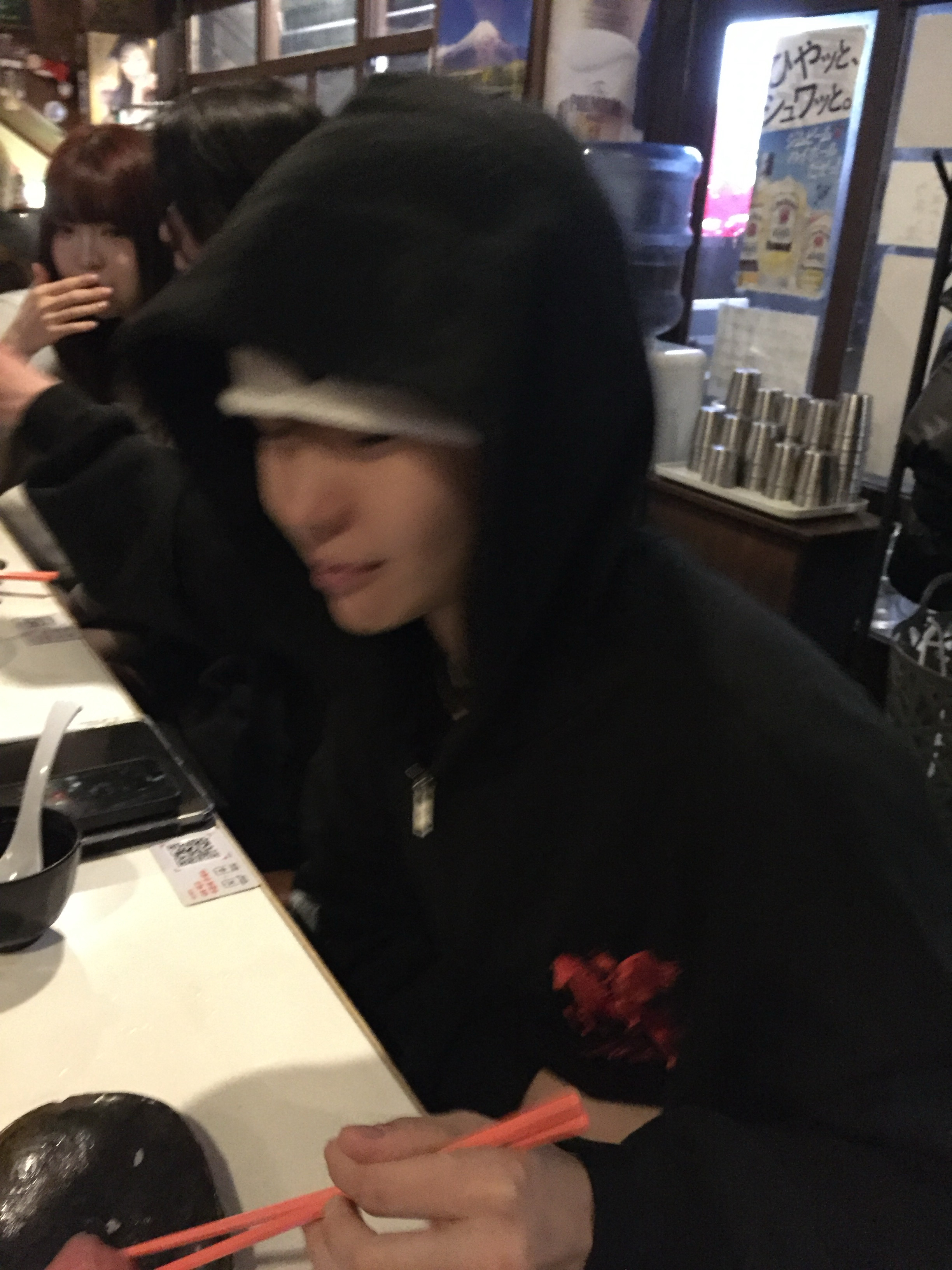 PACOSPLY Falling Angel Zip Up Hoodie Black, Nike x Stussy Washed Fleece Pants Black (FN5235-010) 착용 스타일 - 1