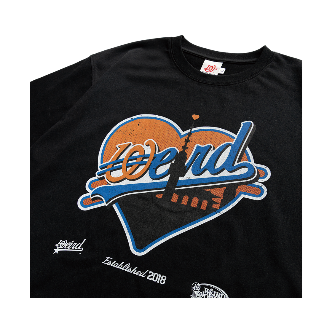 위얼드월드 하트 타워 티셔츠 블랙(Weird World Heart Tower T-shirt Black) - 3