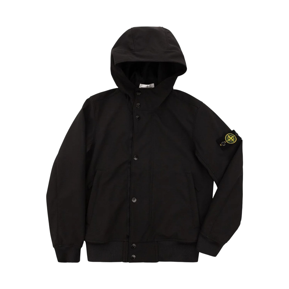 (키즈) 스톤 아일랜드 4100001 버튼 업 후드 자켓 블랙 - 26SS((Kids) Stone Island 4100001 Button Up Hooded Jacket Black - 26SS) - 1