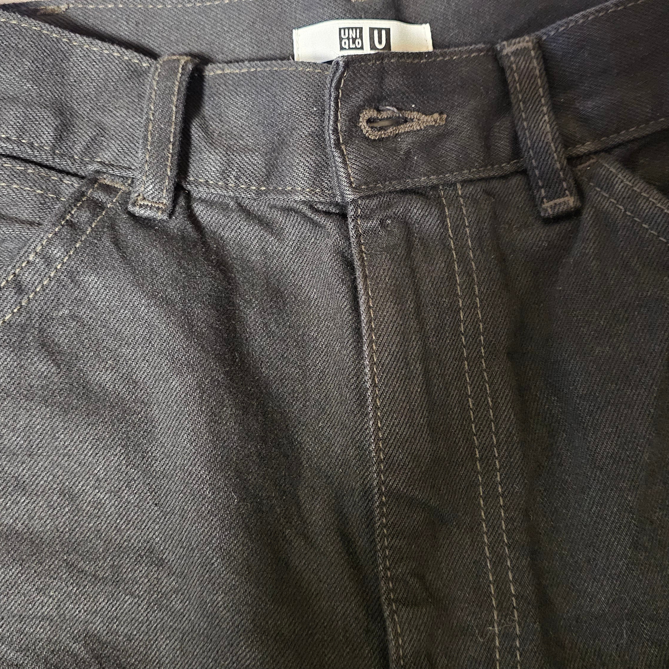 Uniqlo U Wide Fit Color Jeans Black 착용 스타일