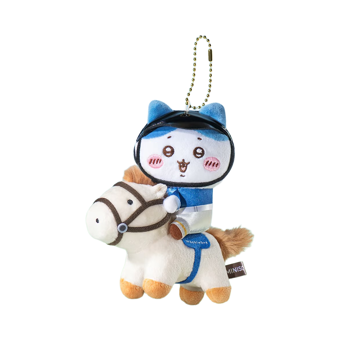 미니소 x 치이카와 승마 시리즈 인형 키링 하치와레(Miniso x Chiikawa Equestrian Series Plush Keyring Hachiware)