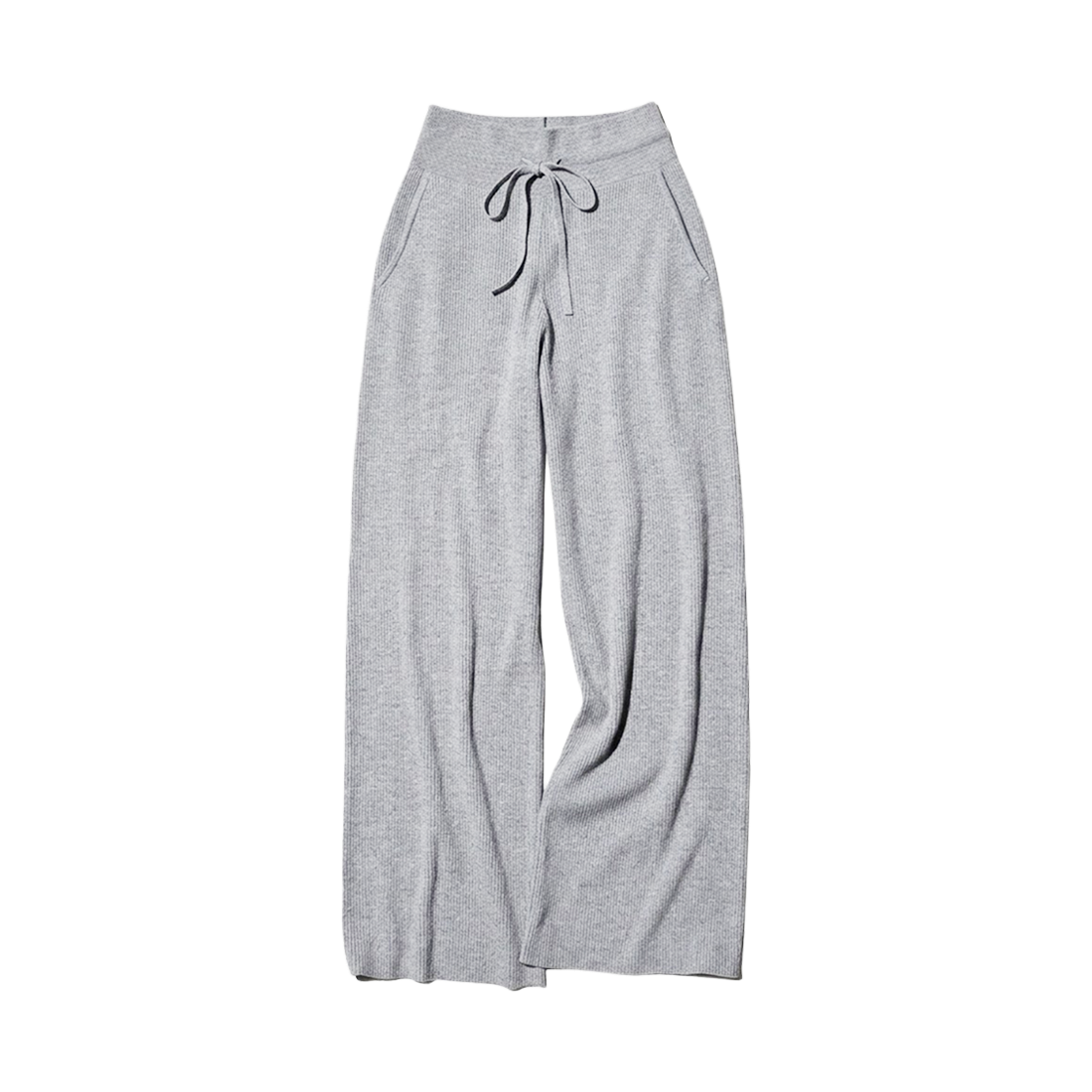 482244-03 (W) Uniqlo Washable Knit Ribbed Trousers Gray - JP