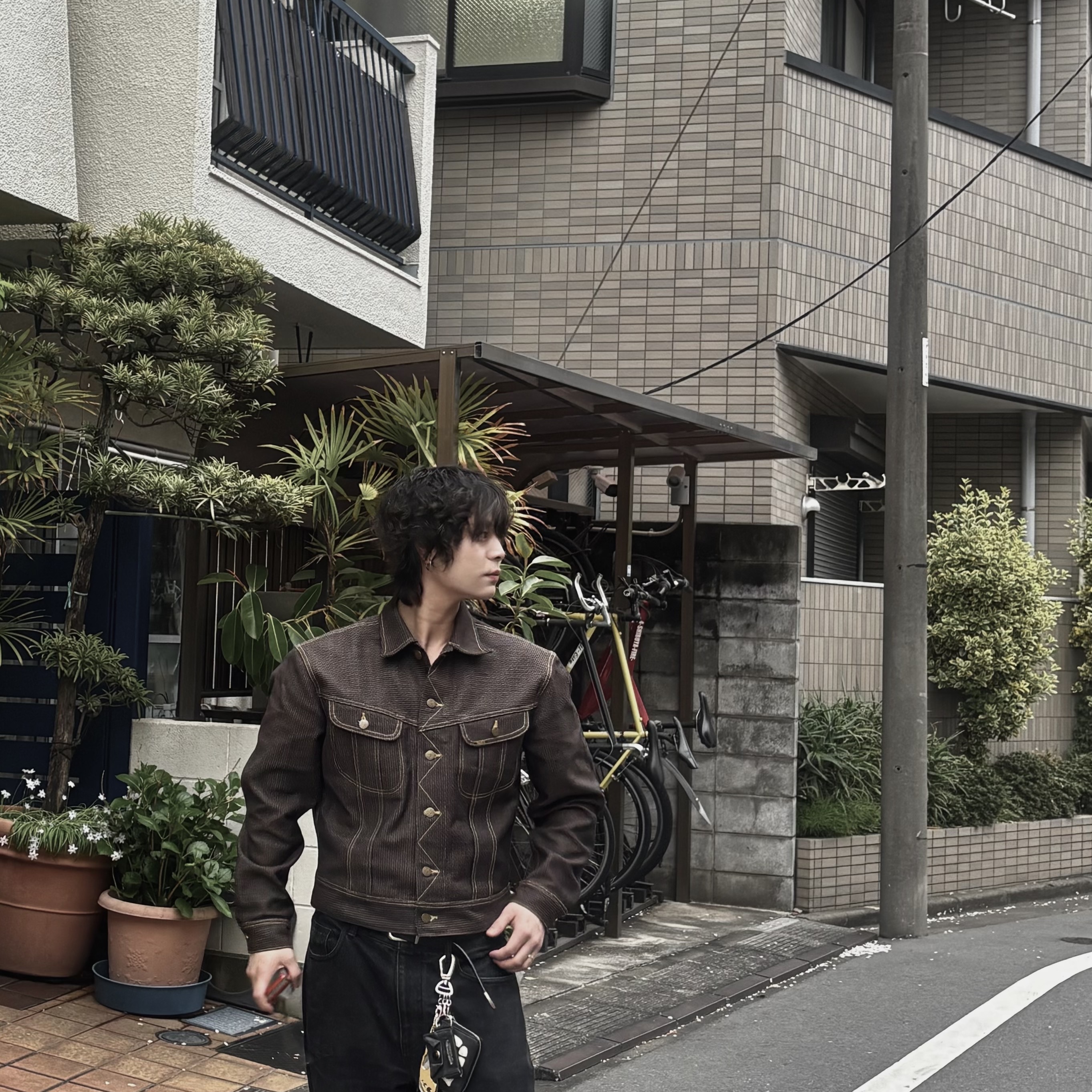 Kapital No.5 Century Denim Westerner Jacket Brown, Kapital Century Denim Westerner Long Jacket N5S Brown 착용 스타일 - 3