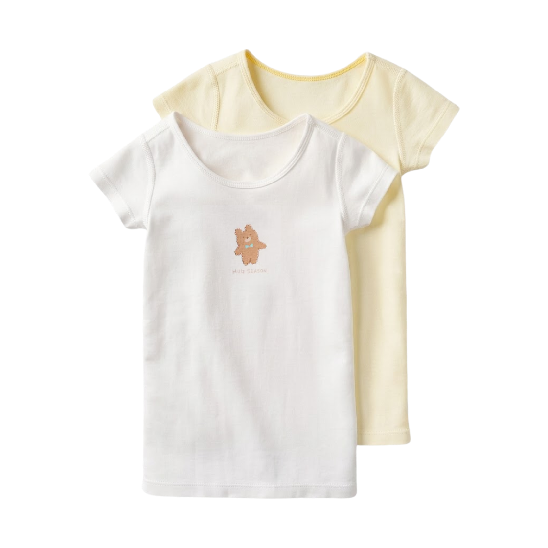 478886-01 (Kids) Uniqlo Cotton Ribbed T-Shirt Off White (2 Pack) - JP