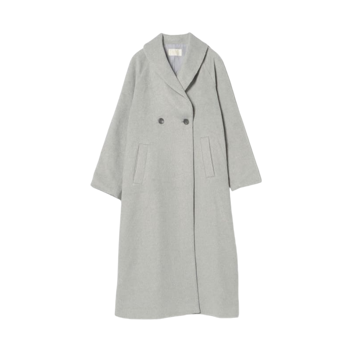 (W) 빔즈 하트 숄 칼라 코트 그레이((W) Beams Heart Shawl Collar Coat Grey)