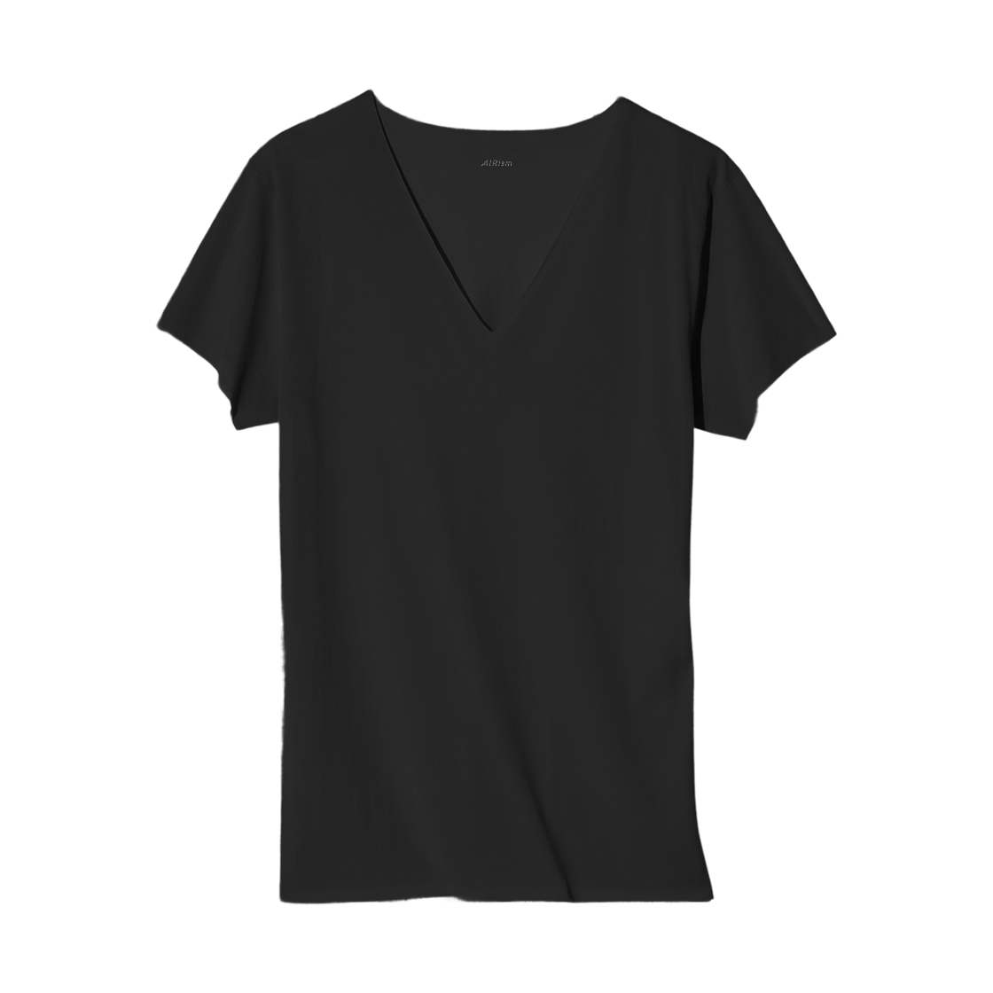 464308-09 Uniqlo Airism Deodorant Mesh V-Neck T-Shirt Black - JP