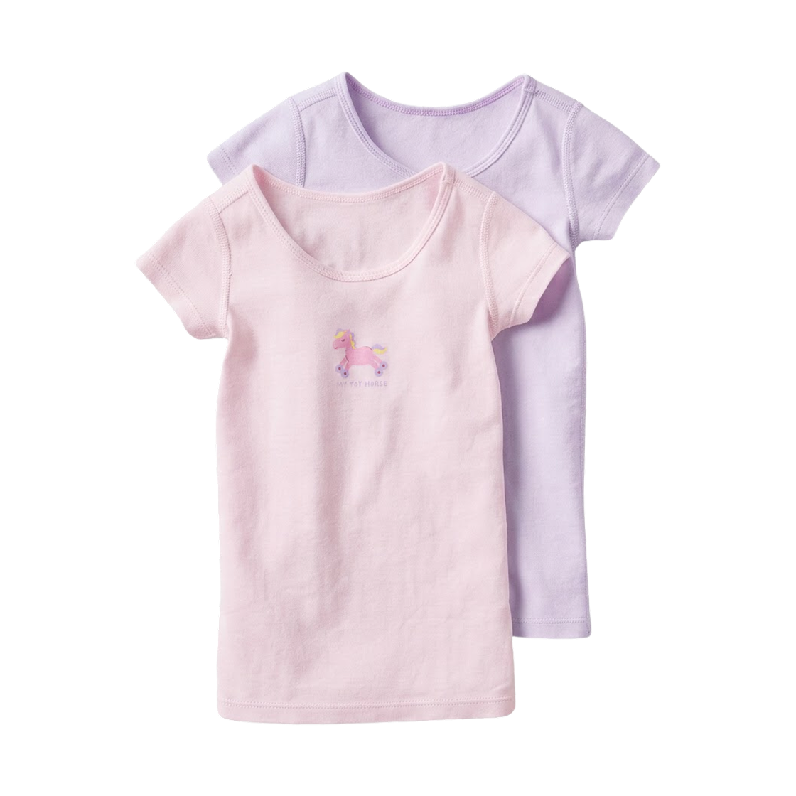 478886-11 (Kids) Uniqlo Cotton Ribbed T-Shirt Pink (2 Pack) - JP