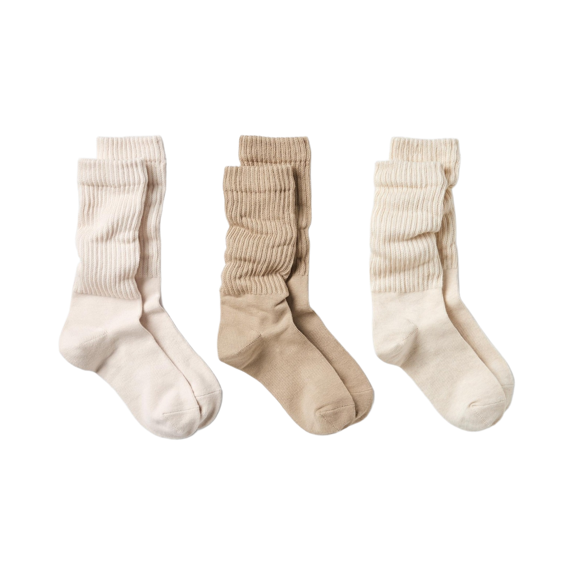 477074-30 (W) Uniqlo Loose Socks Natural (3 Pack)
