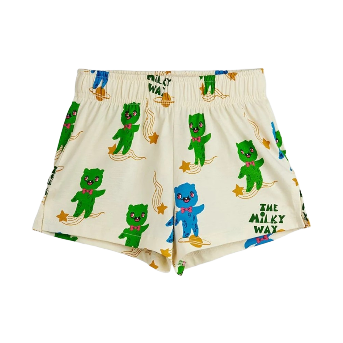 (키즈) 미니 로디니 에일리언즈 프린트 쇼츠 오프 화이트((Kids) Mini Rodini Aliens Print Shorts Off White)
