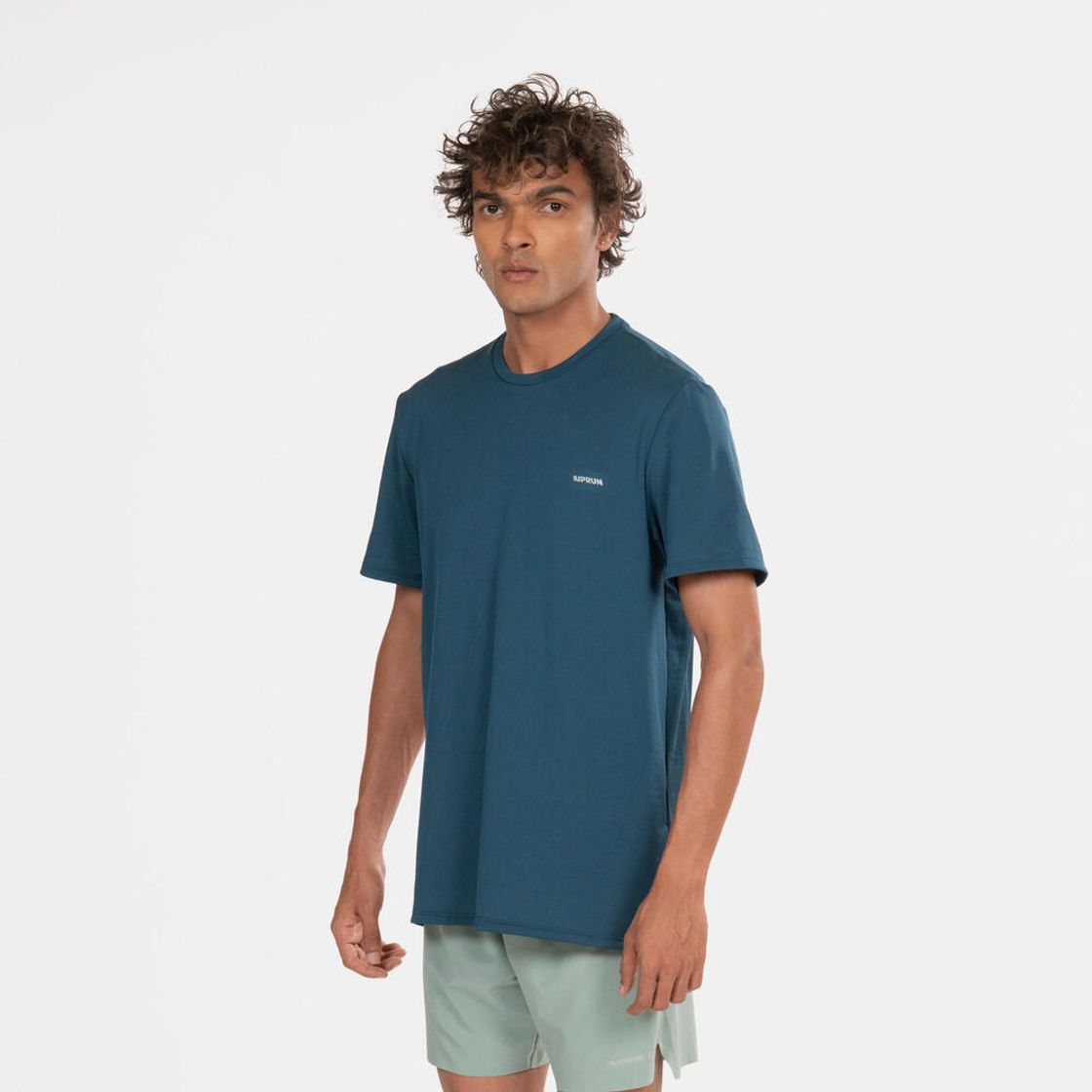 데카트론 남성 러닝 반팔 티 런 드라이 500 틸 블루(DECATHLON Men's Running Short-Sleeved T-Shirt Run Dry 500 Teal Blue) - 2