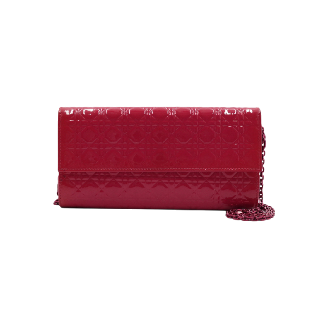 IT4NPHPPIBFL Dior S0646PVCB Cannage Patent WOC Chain Pouch Crossbody & Shoulder Bag