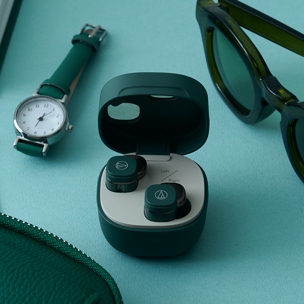 오디오테크니카 ATH-SQ1TW2NC 소형 완전 무선 블루투스 이어폰 포레스트 그린(Audio-Technica ATH-SQ1TW2NC Wireless Earbuds Forest Green) - 3