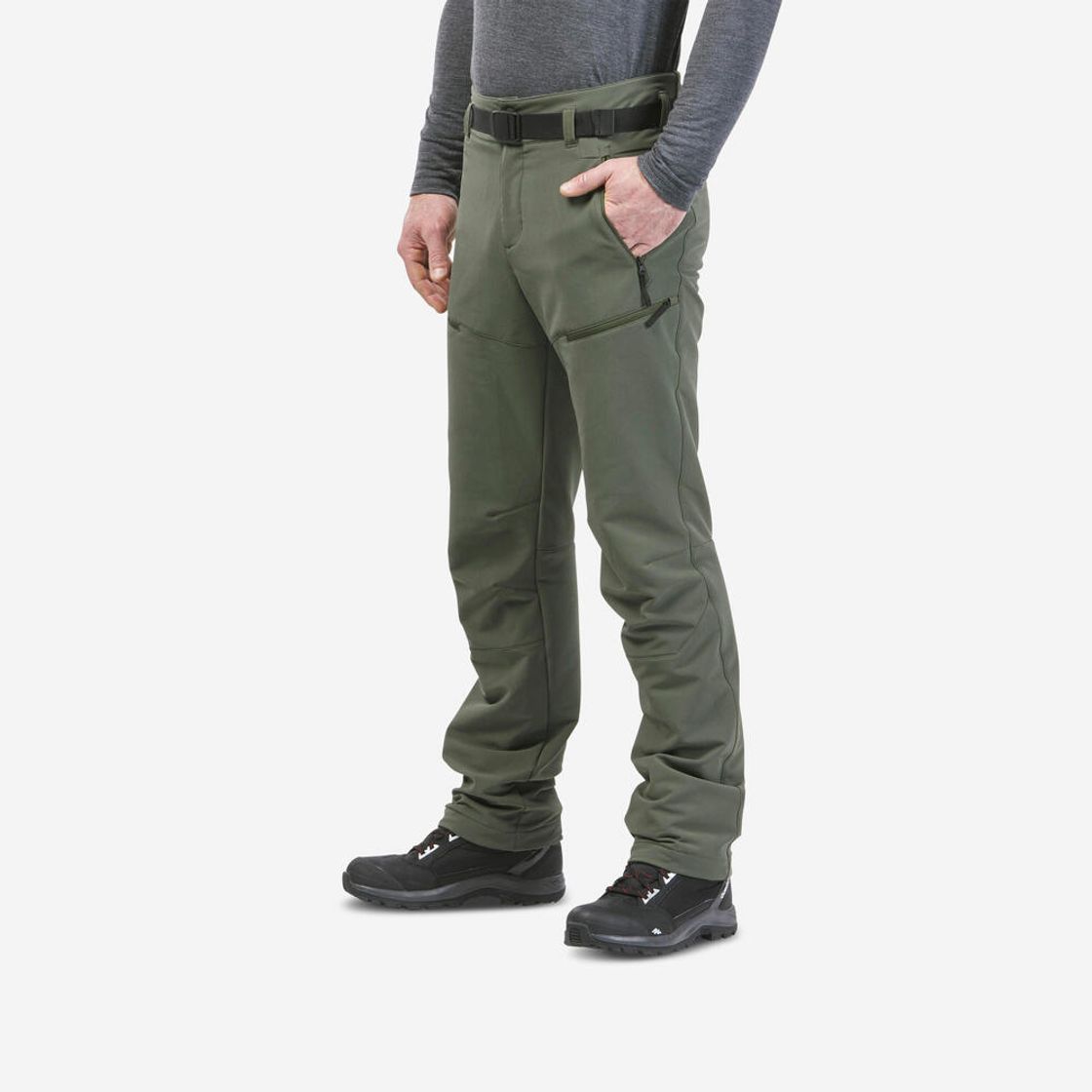 데카트론 남성 등산 방한발수 바지 SH500 브론즈 카키 그린(DECATHLON Men’s Mountain Hiking Warm Water-Repellent Trousers SH500 Bronze Khaki Green) - 2